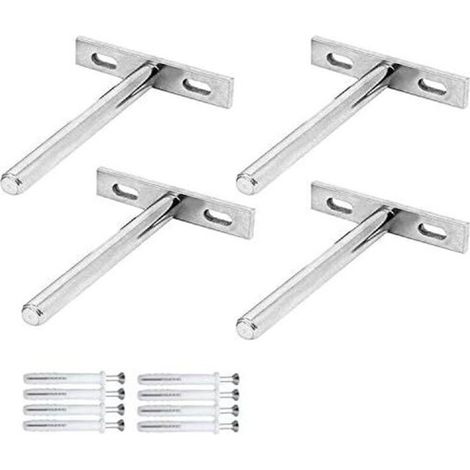 Aougo – Unsichtbare Wandregalträger – Verdeckte Befestigungen Aus Verzinktem Stahl – Tragkraft Bis Zu 12 Kg – Für Holzregale – 4er-set