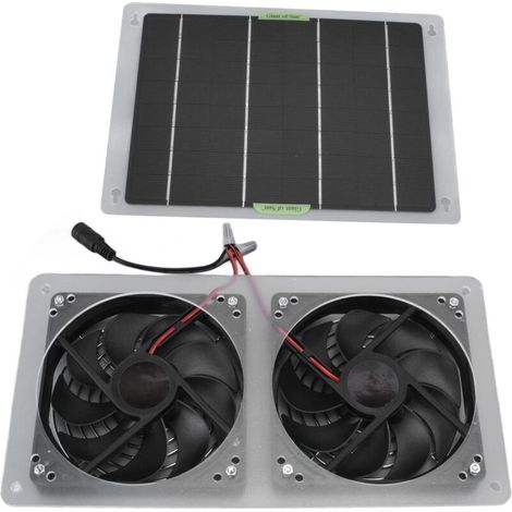 Sjlerst – 100w 12v Solar-lüfterset – 25x19cm Panel – 28x14,5cm Lüfter – Heißluftabführung Für Gewächshaus Und Haus