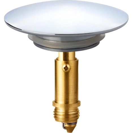 Odipie – 66 Mm Pop-up-ablaufgarnitur Mit Klick-klack-mechanismus – Massives, Verchromtes Messing – Waschmittelbeständig – Schneller Abfluss – Kompatibel Mit Standardwaschbecken