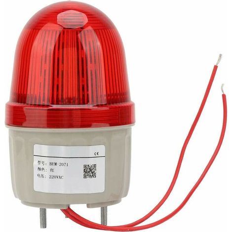 Sjlerst – 220v Ac Led-blitzsignalleuchte – 3w Rotes Blinklicht – Dreieckige Bolzenbefestigung – 75mm Durchmesser Für Werkstätten Und Baustellen