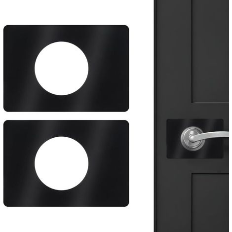 Lntyq 2er-pack Türverstärkungsplatten Aus Edelstahl – Reparaturset Für Türschlüssellöcher – Schwarz – Für Innen- Und Außentüren
