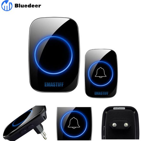 Bluedeer – Wasserdichte, Kabellose Türklingel (reichweite 300 M) – 38 Klingeltöne – Lautstärke Einstellbar (0–85 Db) – Schutzart Ip44 – Für Zuhause, Büro Und Krankenhaus
