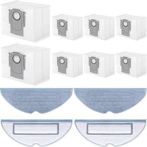 Zubehörset Für Roborock S7 Maxv Ultra/s7 Pro Ultra Saugroboter, Inklusive 8 Staubsaugerbeuteln Und 4 Wischpads, Für Die Bodenreinigung
