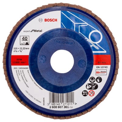 Bosch - Accessories 2608607361 X551 Fächerschleifscheibe Durchmesser 115 mm Bohrungs-Ø 22.33 mm Stahl