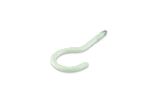 Suki Schraubhaken gebogen 40 x 3,0 x 15 x 9 mm, kunststoffbeschichtet, weiß K18