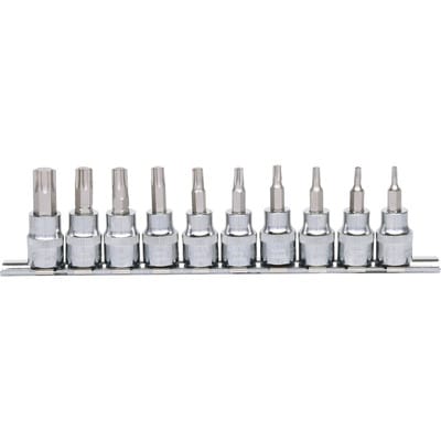 3/8' CHROMEplus Bit-Stecknuss-Satz Torx, 10-tlg T10-T55