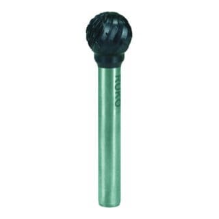 Hartmetall-Frässtift kud ø 10 mm Kopflänge 9 mm Schaft-Ø 6 mm TiCN Verzahnung kvz 4 - 116043TC - Ruko