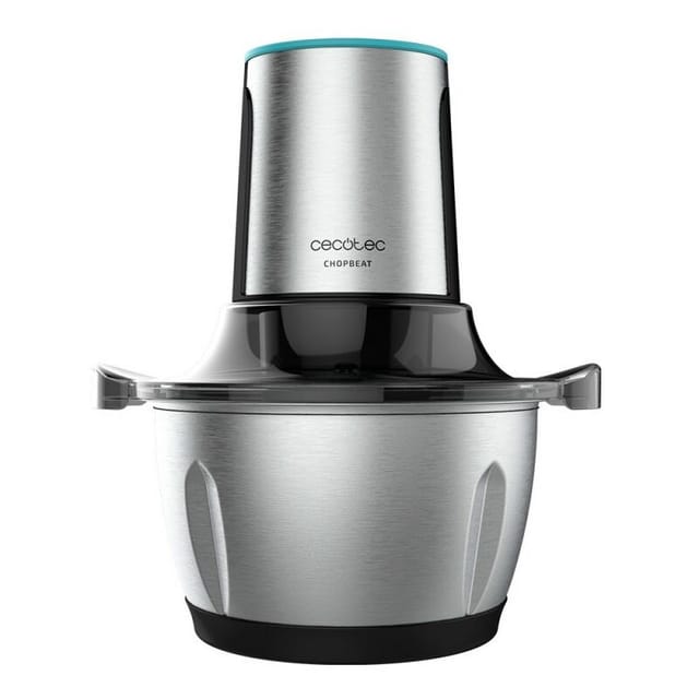 Cecotec ChopBeat 1500 TitanBlack Steel Elektrischer Fleisch- und Gemüseschneider de. 600 W, 4 Klingen de Titanschwarz, Schüssel de Edelstahl de 1,5 L