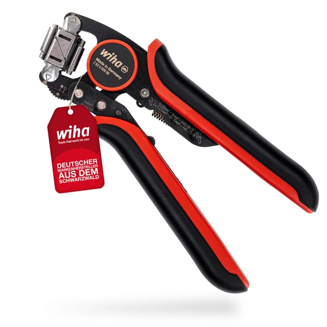 Wiha - Profi Quetschzange Crimpzange mit 360° drehbarem Crimpkopf i Vierkant Vercrimpung i autom. Anpassung 0,08 bis 16mm² i Presszange i