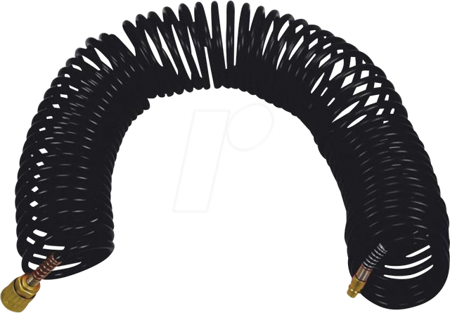 PE-Spiralschlauch, 10 Meter, ø 6 x 8 mm, ideal für Luftdruckanwendungen, flexibles Polyethylen, schwarz, perfekt für pneumatische Werkzeuge und