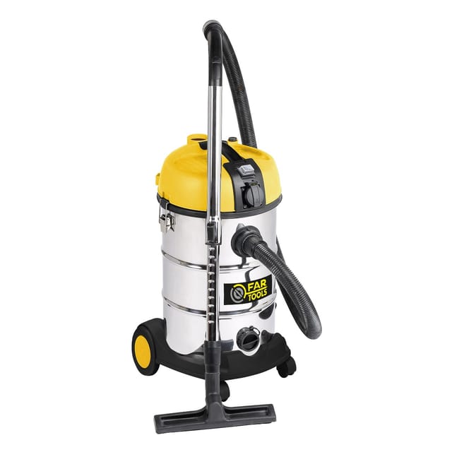 Manuell abreinigbarer Nass-, Trocken- und Gipssauger - 1200 w - 30 l Edelstahlbehälter - far tools - 101211