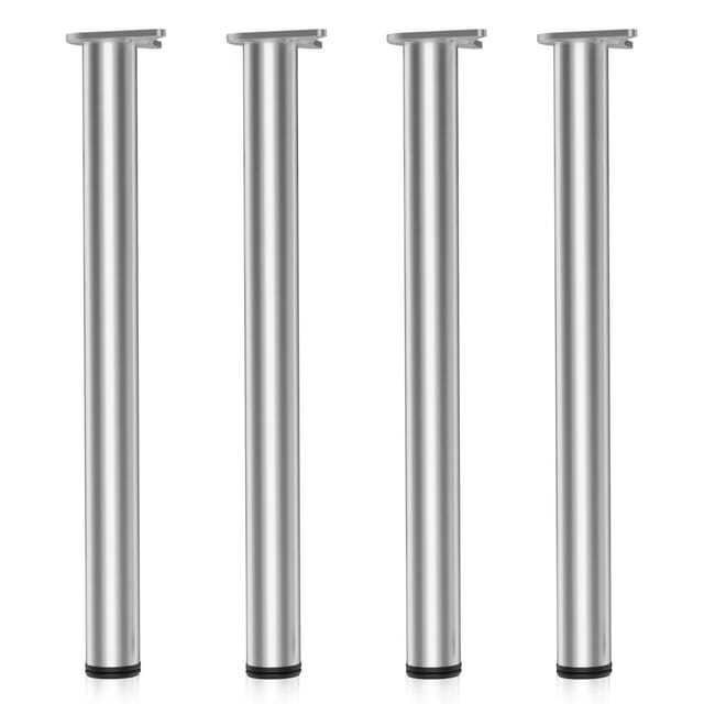 Edelstahl Tischbein 4er Set Möbelfuss Verstellbar Ø60mm 710mm Nickel - Wiltec