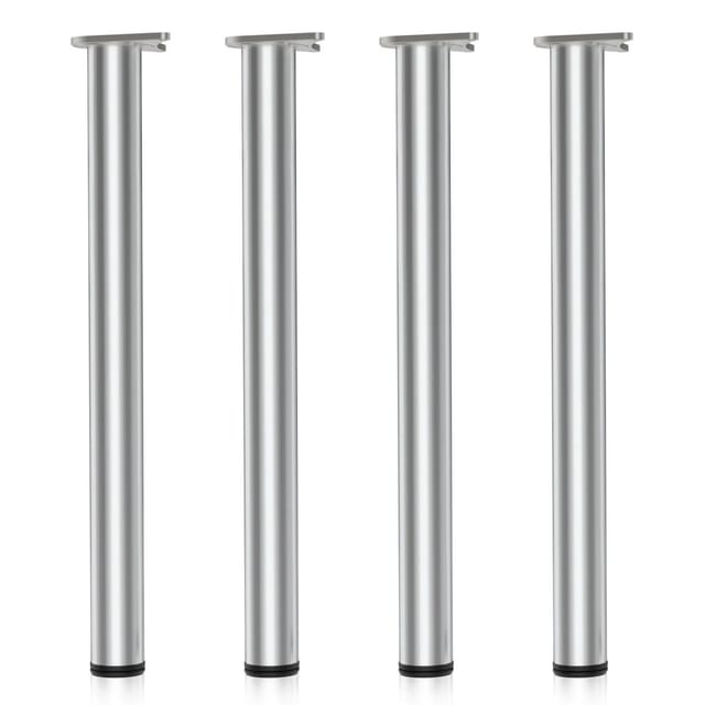 Edelstahl Tischbein 4er Set Möbelfuss Verstellbar Ø60mm 870mm Chrom - Wiltec