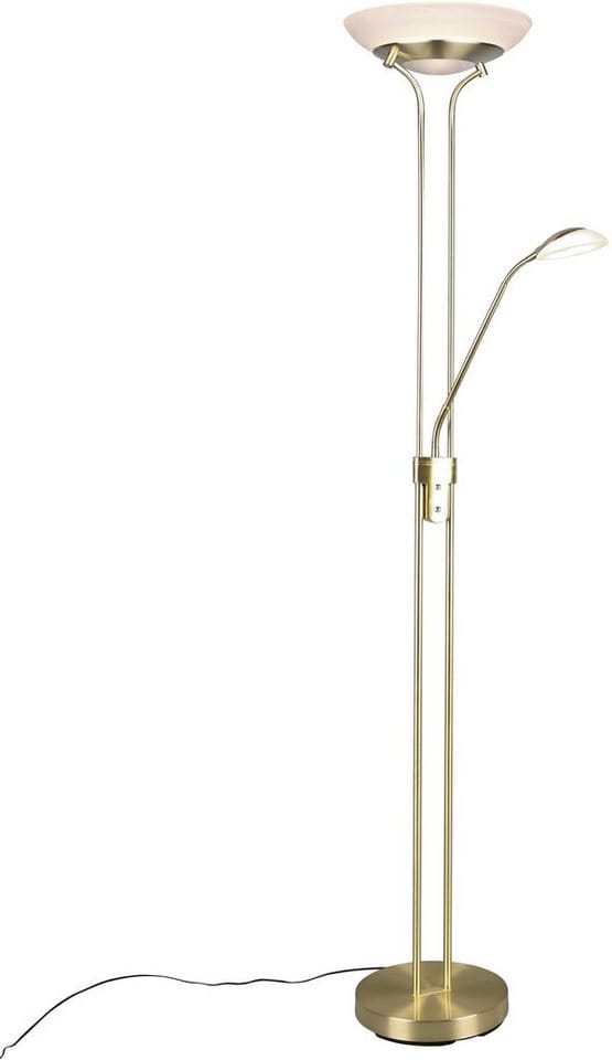 Led Deckenfluter orson Messing mit Leselicht, dimmbar flexibel - 180cm