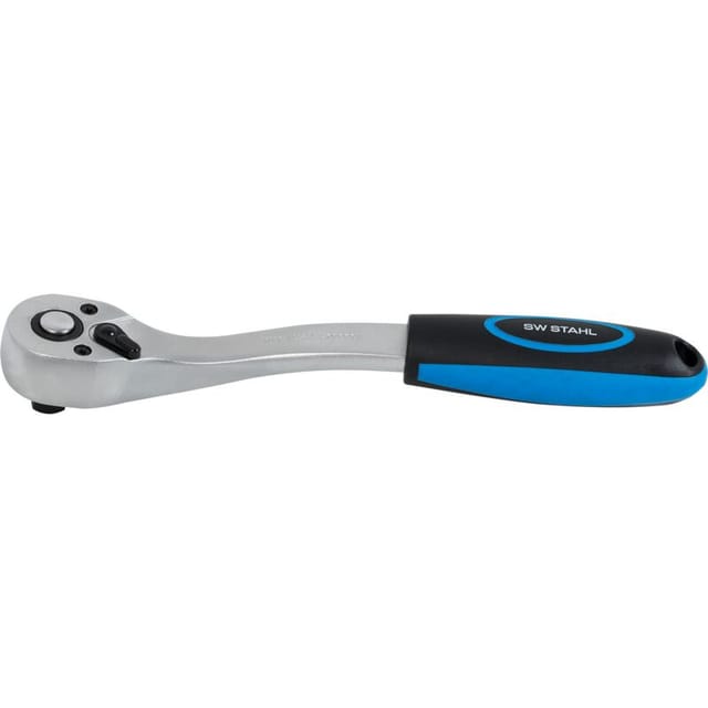 SW-Stahl 05890L Umschaltknarre 3/8 Zoll I ergonomische Ratsche I feinverzahnt mit 72 Zähnen I Einsatzarretierung I Chrom-Vanadium-Stahl