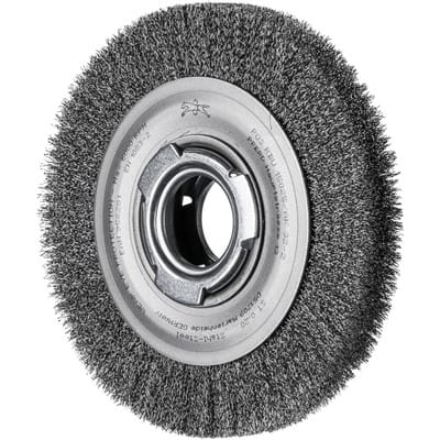 Rundbürste breit ungezopft rbu Ø150x25xvariable Bohrung Stahl-Draht-Ø0,20 Schleifbock - Pferd