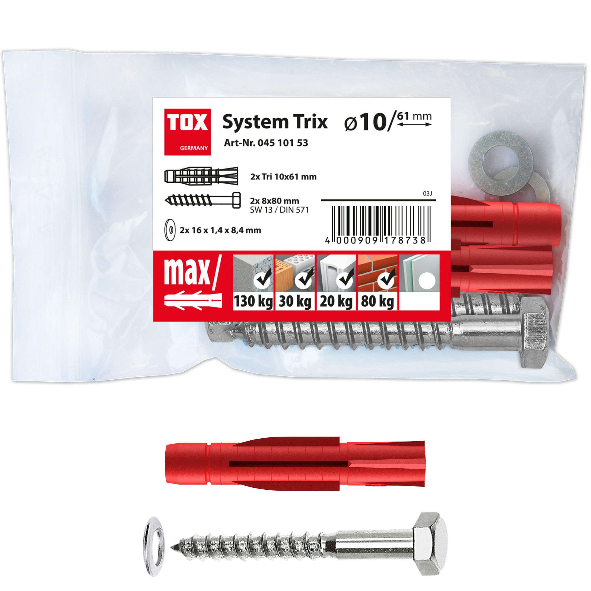 Montagesatz System Trix 10x61 mm