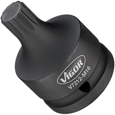 Innensechskant Schlagschrauber Schraubendreher-Einsatz ∙ V7212-M16 ∙ 3/4 Zoll (20 mm) Vierkant hohl ∙ Innen Vielzahn Profil xzn ∙ sw M16