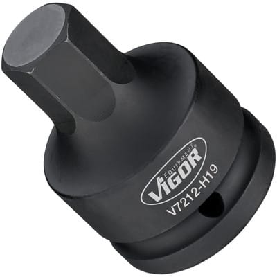Innensechskant Schlagschrauber Schraubendreher-Einsatz ∙ V7212-H19 ∙ 3/4 Zoll (20 mm) Vierkant hohl ∙ Innen Sechskant Profil ∙ sw 19 mm