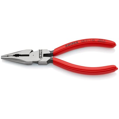KNIPEX 08 21 145 SB Spitz-Kombizange mit Kunststoff überzogen schwarz atramentiert 145 mm