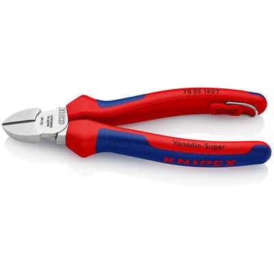 Seitenschneider, verchromt, mit Mehrkomponenten-Hüllen, 2K-Griff, Länge: 70 05 160 t 160mm - Knipex