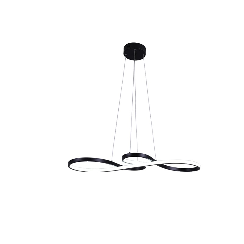 Deckenleuchter, Modernes Design, Smarte Steuerung, 4+4 Schwarz