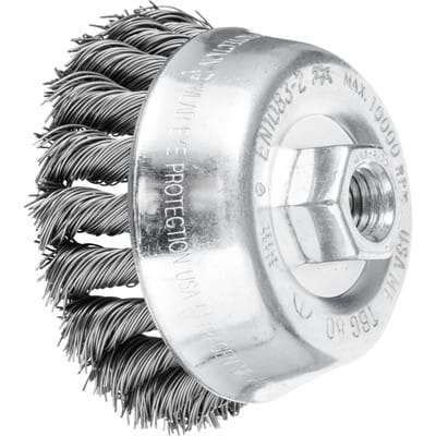 Pferd - Topfbürste gezopft tbg ø 80mm M14 Stahl-Draht-Ø 0,50mm Winkelschleifer (1)