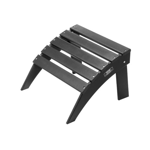 Fußstütze Für Adirondack-stühle, 475x500x330 Mm, Klappbarer Adirondack-ottomane Aus Hdpe-kunststoff, Gartenstuhl Weit Verbreitet Für Außenbereich, Veranda, Pool, Rasen, Hinterhof, Schwarz
