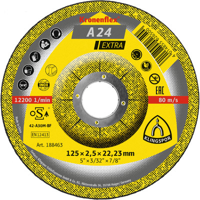 Trennscheibe gekröpft A24Extra 125x2,5mm Klingspor
