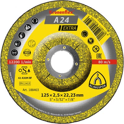 Trennscheibe gekröpft A24Extra 125x2,5mm Klingspor