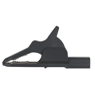 4,0 mm Eingangsbuchse auf Krokodilklemme schmal, schwarz