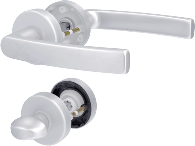 Alpertec - WC-Rosettengarnitur Vanda Aluminium silber rund Beschläge