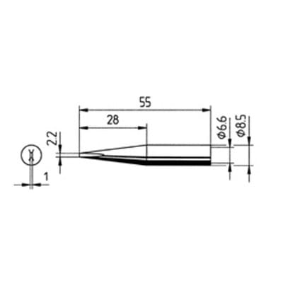 Ersa - 0842KDLF Lötspitze Meißelform, gerade Spitzen-Größe 2.20 mm Inhalt 1 St.