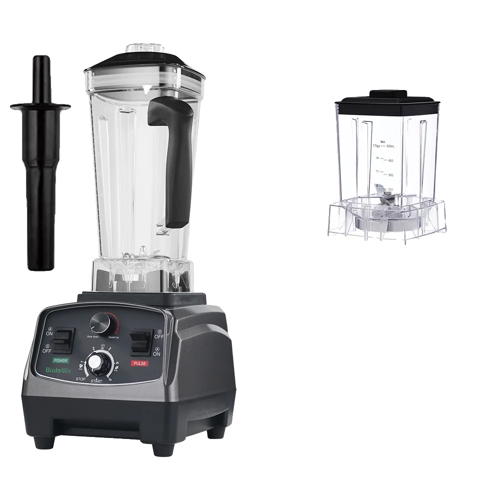 Standmixer, 6000 W Leistung, 2,5 L Fassungsvermögen (2 L + 0,5 L), Eu-stecker