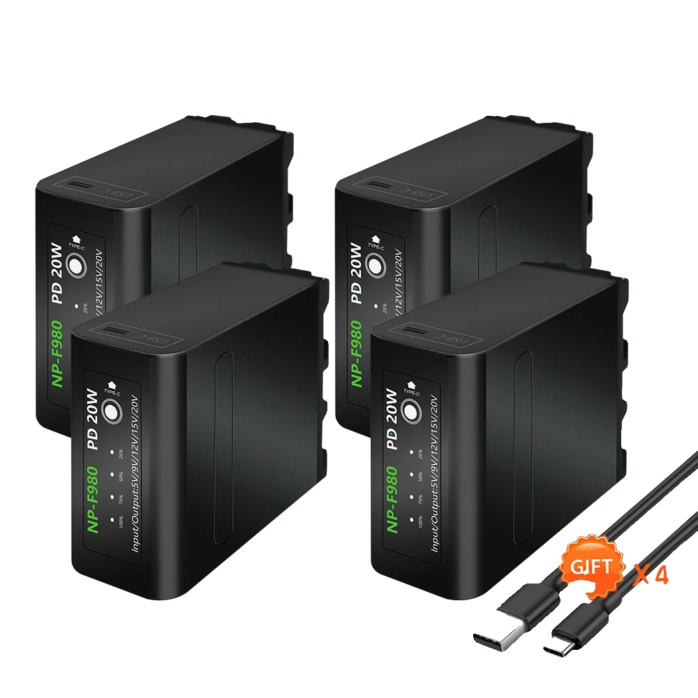 Akku, 10800 Mah Kapazität, Kompatibel Mit Camcordern, 2 Stück Mit Ladegerät