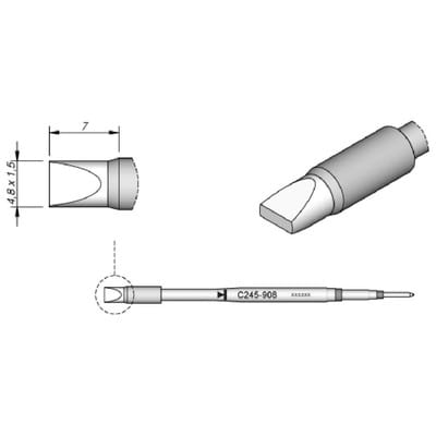 JBC - Tools Lötspitze Meißelform Spitzen-Größe 4.8 mm, 1.5 mm Inhalt 1 St.