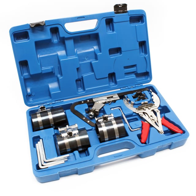 Kolbenringzange Set im Koffer für Kolbenringe 50-100 mm, Spezialwerkzeug zur Montage und Reinigung von Kolbenringen - Wiltec