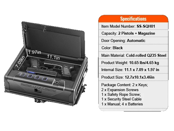Elektronischer Tresor, Digitales Schloss, Bypass-schlüssel, 1,2 Kubikfuß