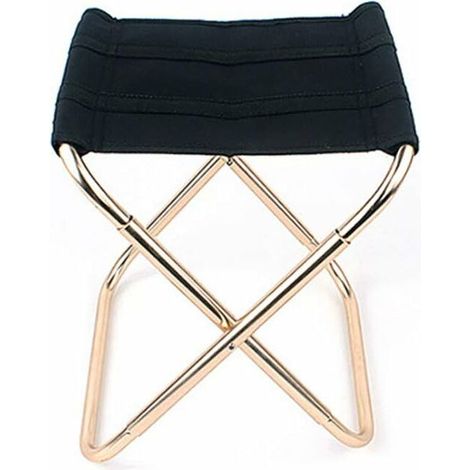 Klapphocker, Tragbarer Aluminium-klappstuhl Für Camping, Reisen, Angeln, Sitzgelegenheit, Schwarz, 22 X 27 Cm