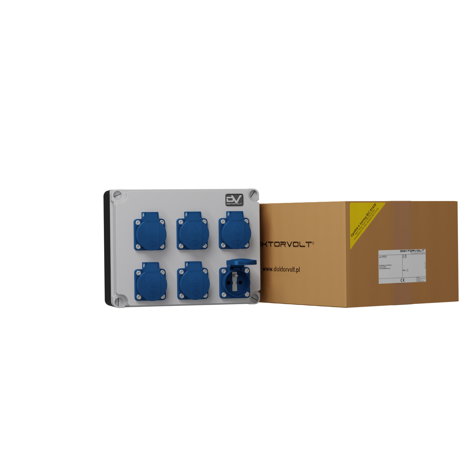 Gebäudeverteilerkasten Fred 6x230v Steckdosen Mennekes Doktorvolt® 9627