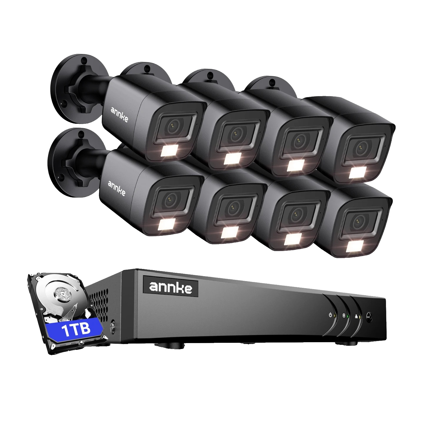 Überwachungskamerasystem, Ki-erkennung, Zwei-wege-audio, 8-kanal-system Mit 4 X 5-mp-kameras, 1 Tb Integrierte Festplatte