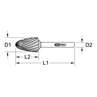 Hm Rundbogen-Frässtift Form f, 3mm