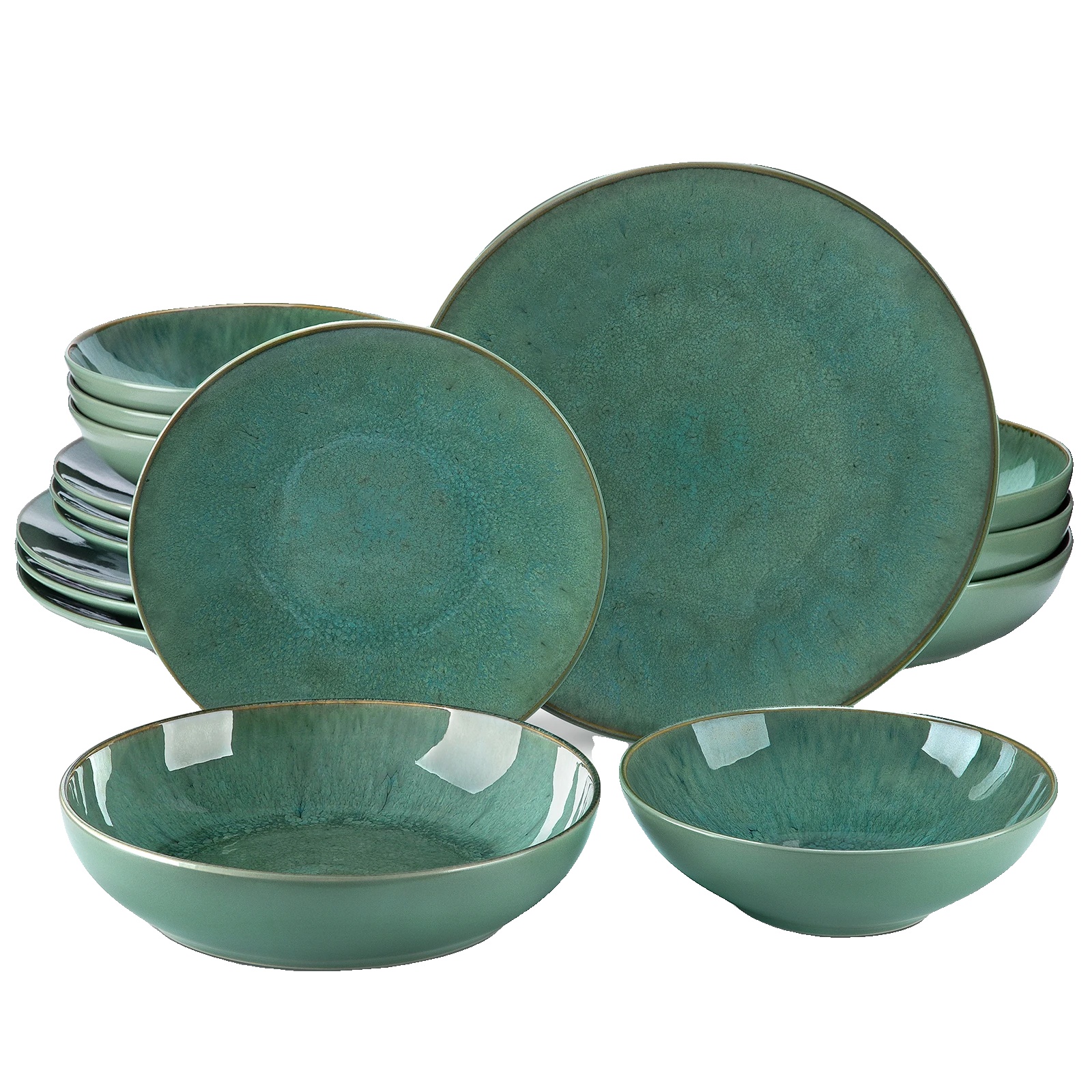 48-teiliges Geschirrset, Elegantes Design, Robuste Keramik.