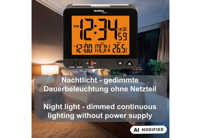 Funkwecker wt 195 digital schwarz Funkwecker - Technoline