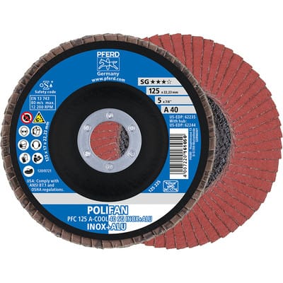 Fächerschleifscheibe a-cool sg gewölbt 125mm K40 Pferd