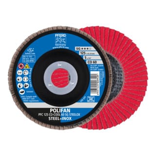 Pferd - tools 67760625 Fächerscheibe polifan co-cool sg steelox ø 125 mm Körnung 6