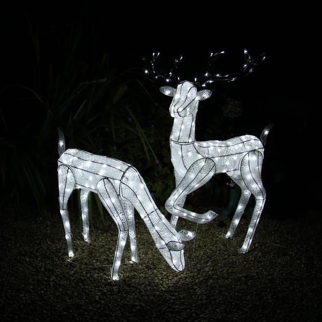 Monster-shop - led Rentier Hirsch 1,2m Reh 61cm Deko Weihnachten Garten Außen beleuchtet Advent