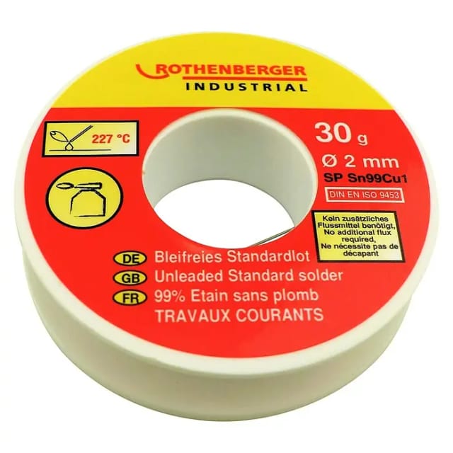 Rothenberger - Industrial Bleifreies Standardlot 30g Lötzinn, bleifrei SN99Cu1