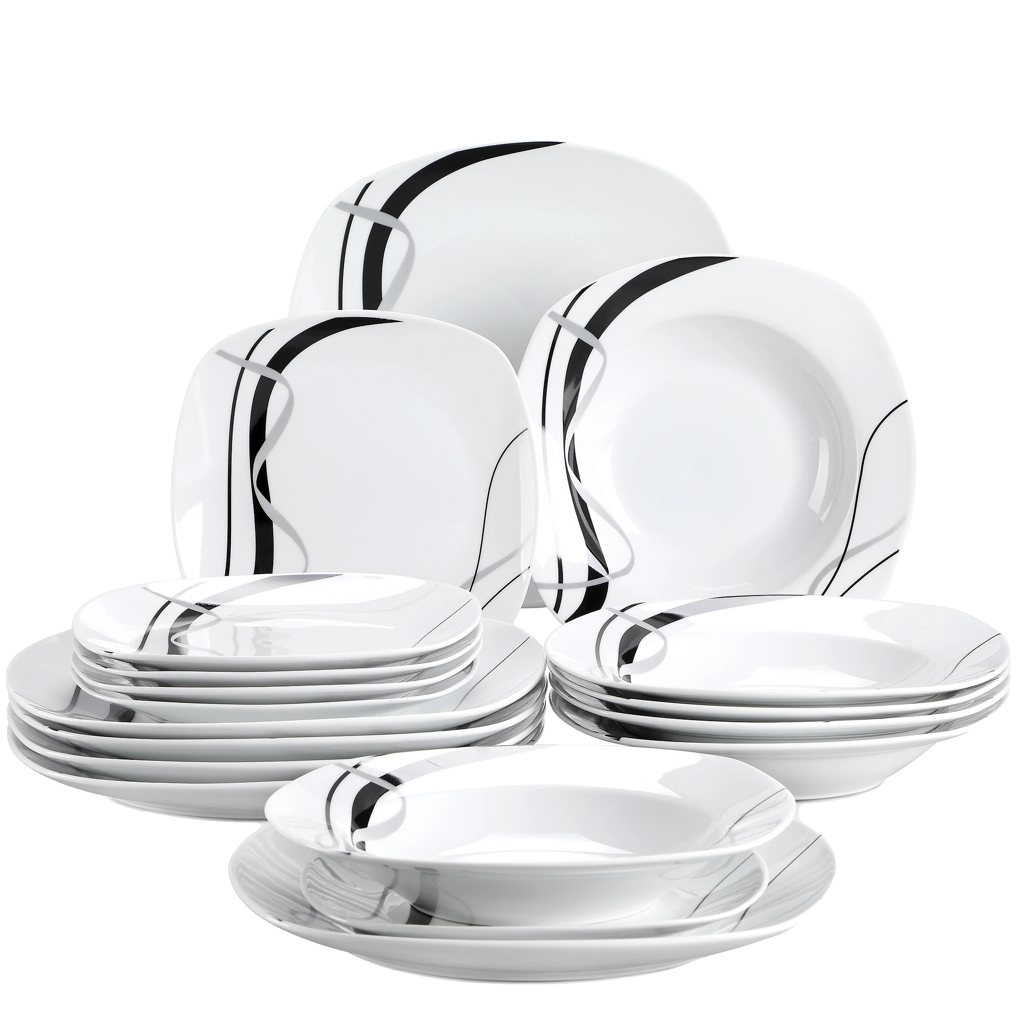 Keramik-essgeschirr-set, Handbemalt, 24-teilig, 48-teilig, Blau