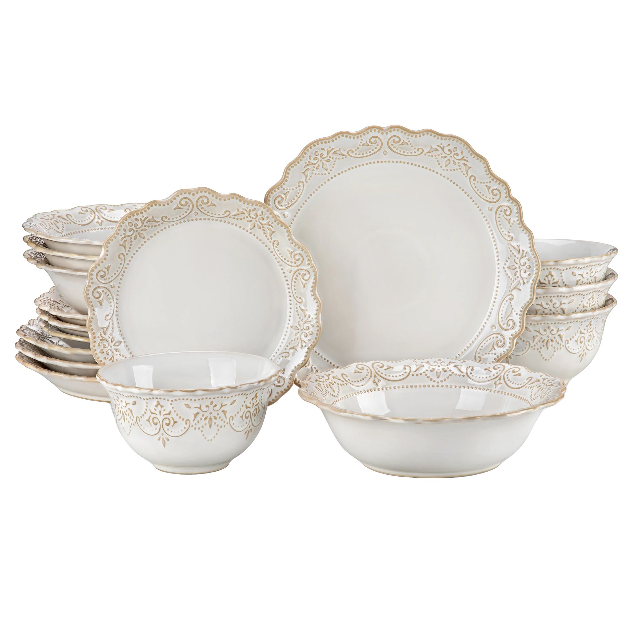 Geschirrset, 32-teilig, Elegantes Design, 16-teilig